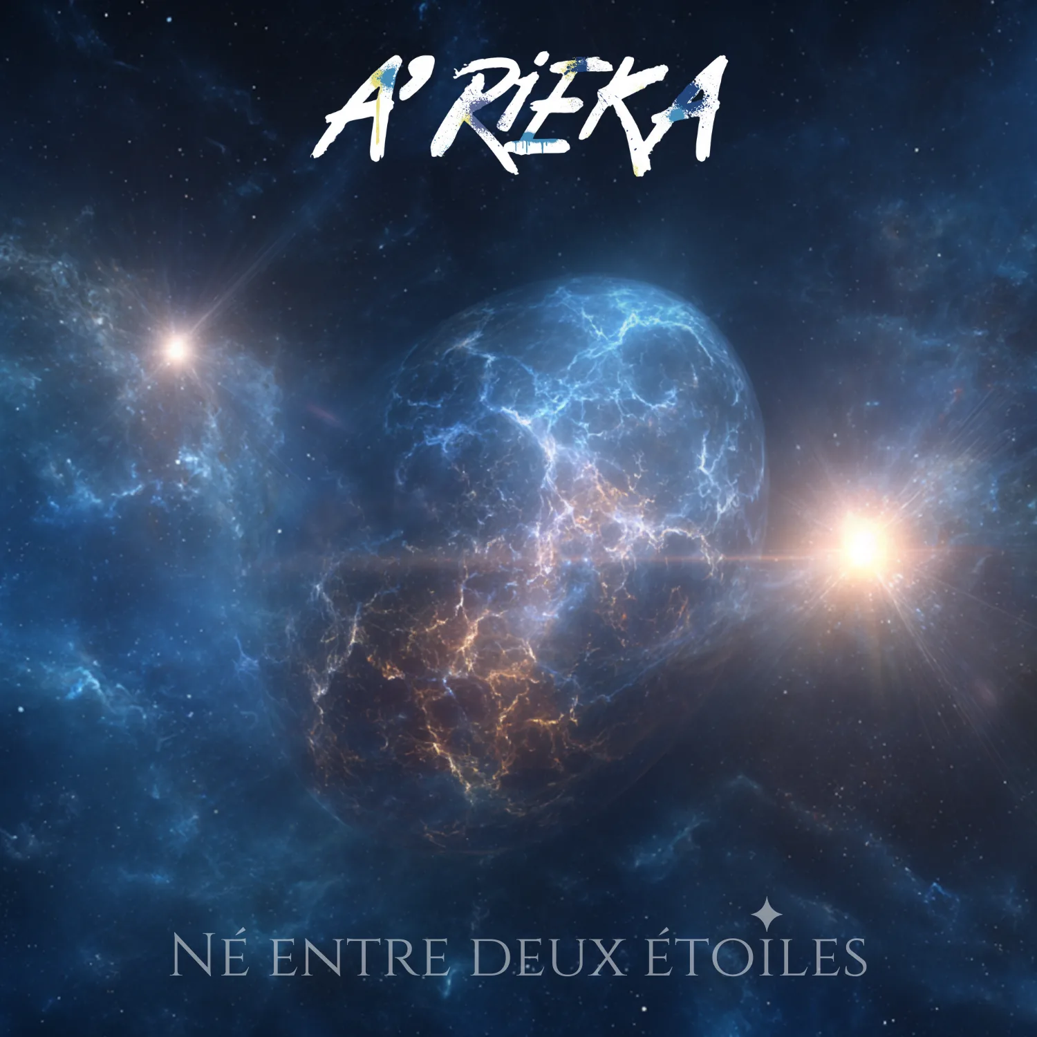 Pochette de l'album Né entre deux étoiles d'A'Rieka