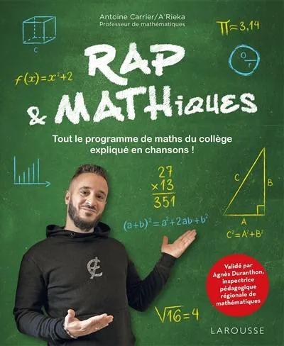 Couverture du livre Rap & Mathiques d'Antoine Carrier, alias A'Rieka, aux éditions Larousse